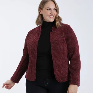 Veste jacquard bicolore avec lurex