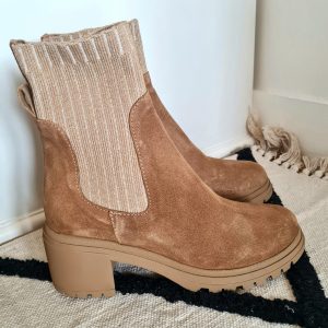 Bottine Dita Camel Reqins