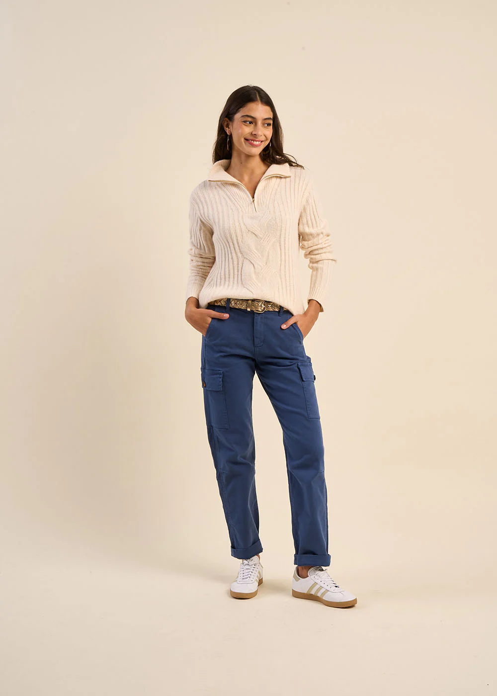 Pantalon cargo taille haute