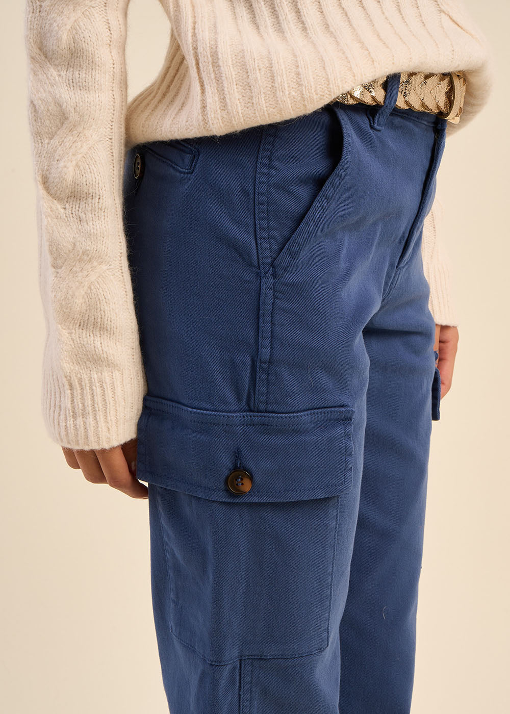 Pantalon cargo taille haute