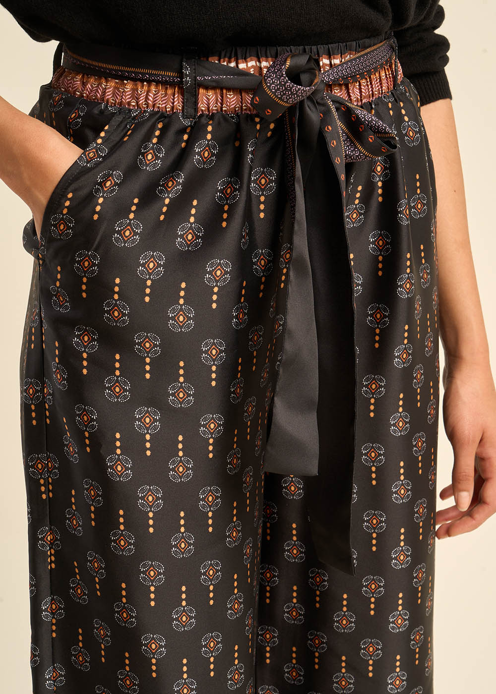 Pantalon large imprimé