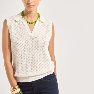 Polo sans manches en coton
