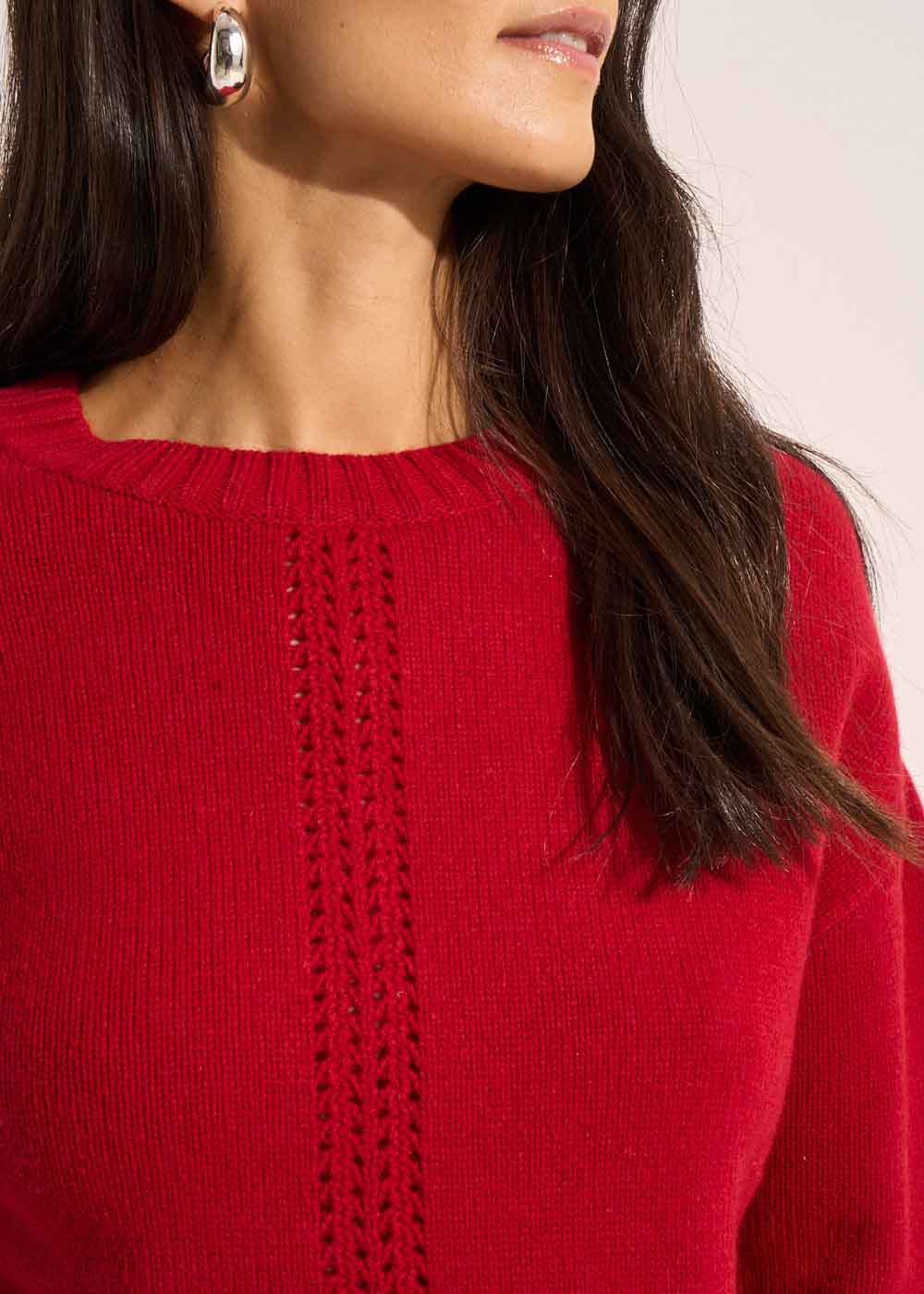 Pull col rond à détails