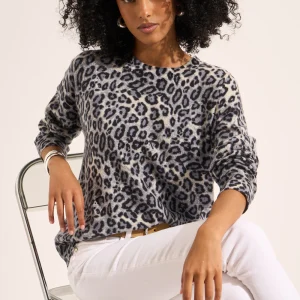 Pull en cachemire imprimé léopard