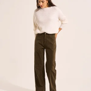 Pantalon en velours imprimé léopard