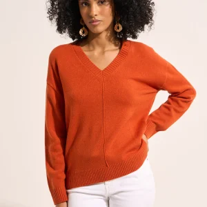Pull col V en laine