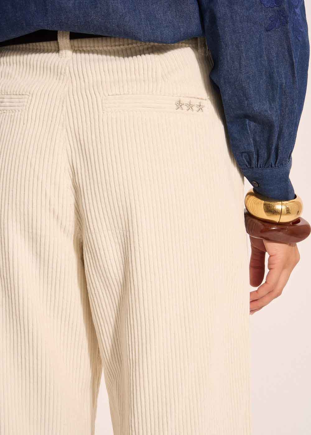 Pantalon large en velours de coton taille haute – Image 4