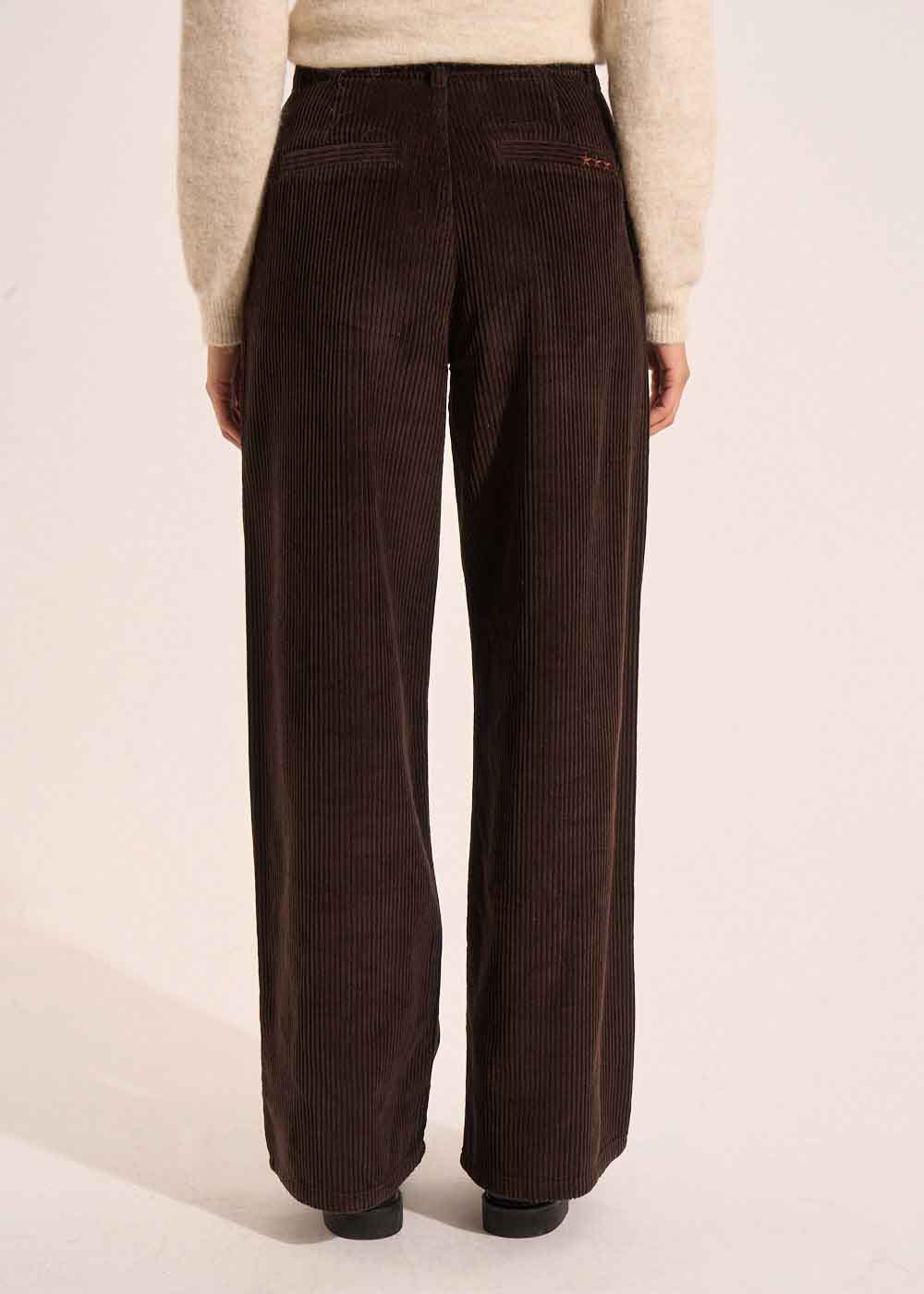 Pantalon large en velours de coton taille haute – Image 3