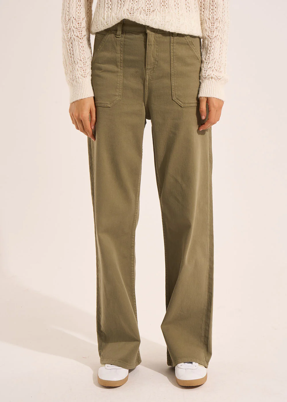 Pantalon coupe large en coton