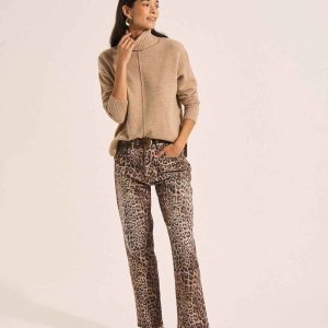Pantalon droit léopard