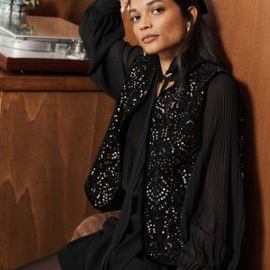 Veste sans manches sequins