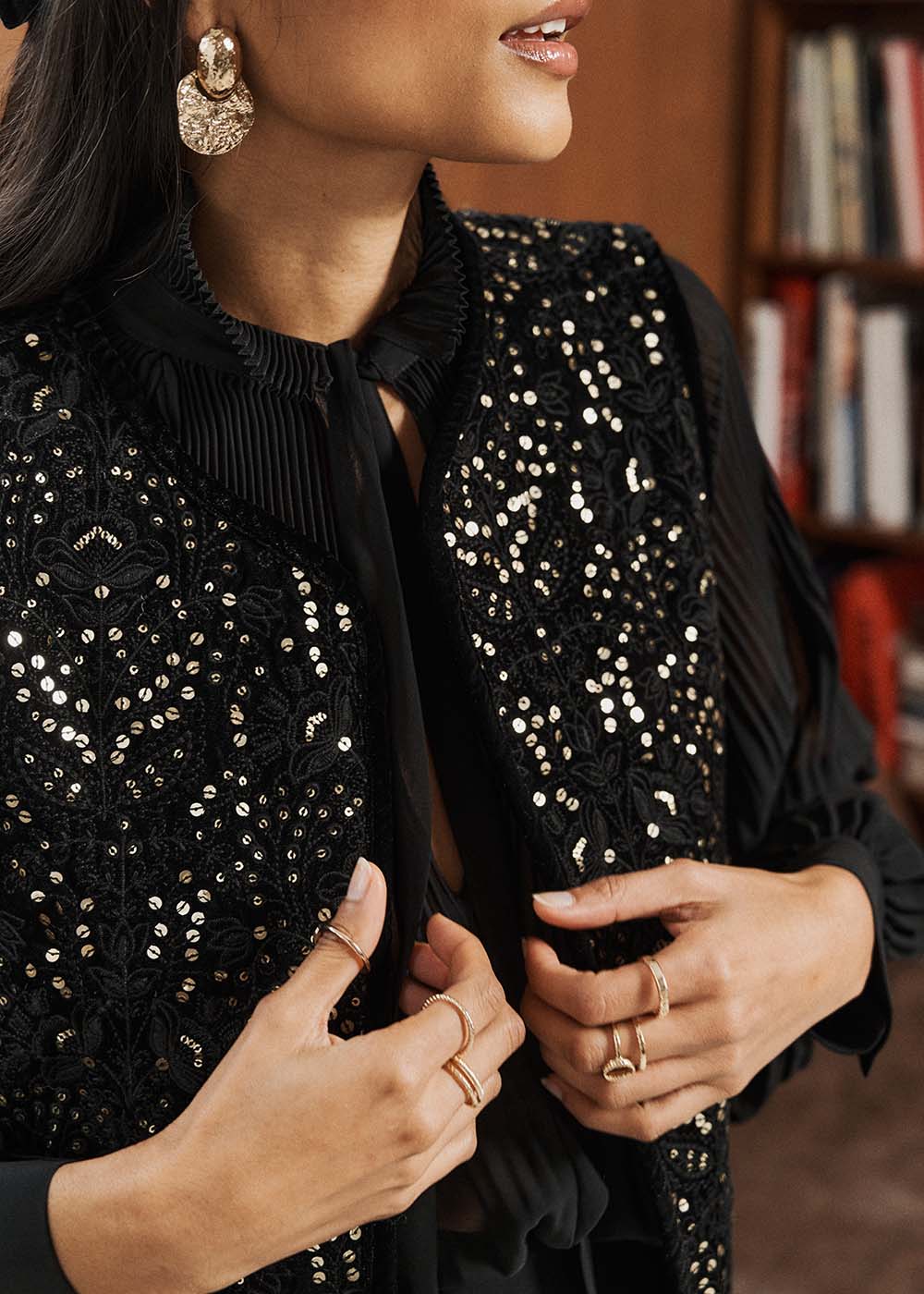 Veste sans manches sequins