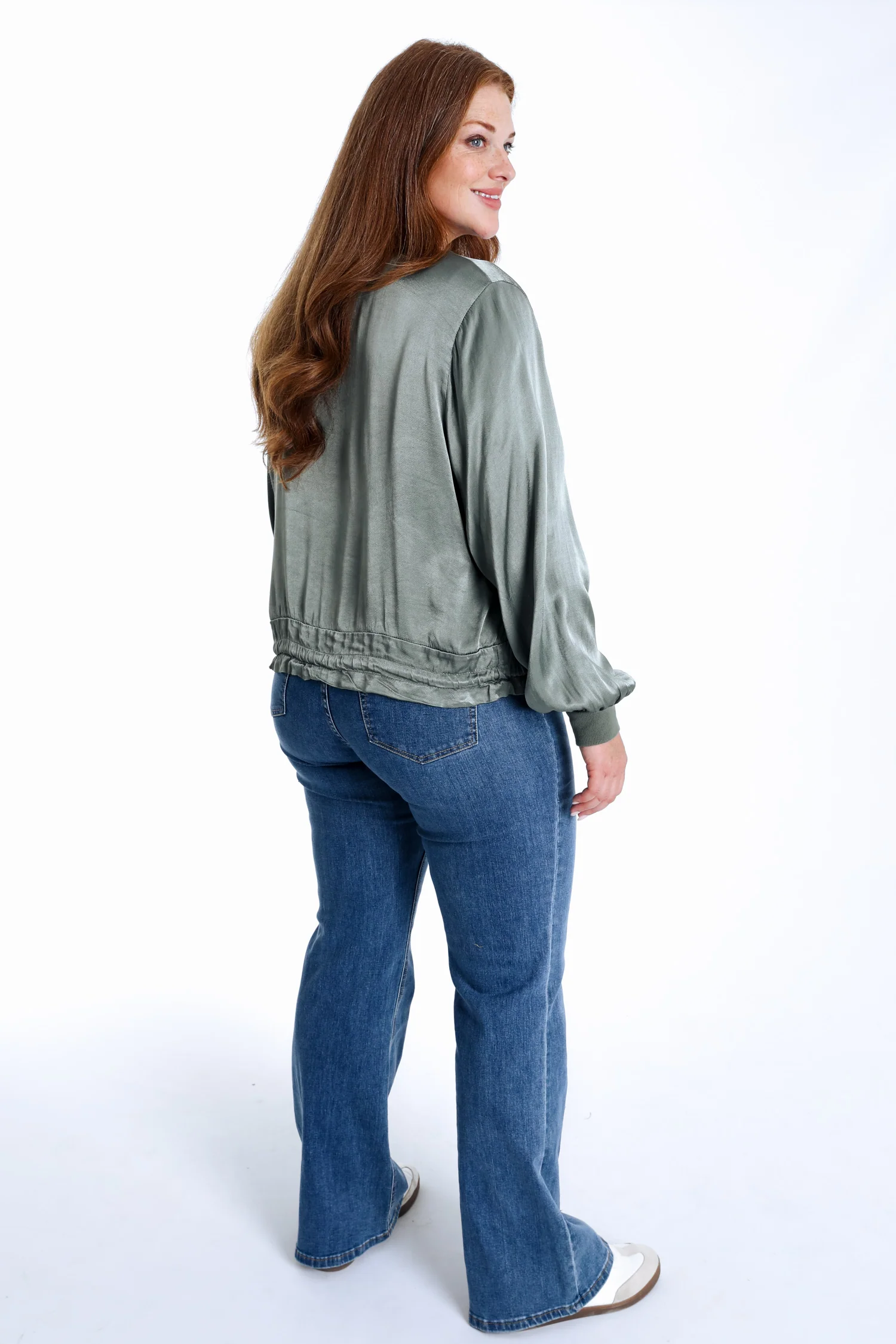 Bomber uni en viscose effet satin