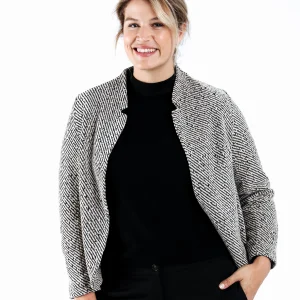 Veste jacquard bicolore avec lurex