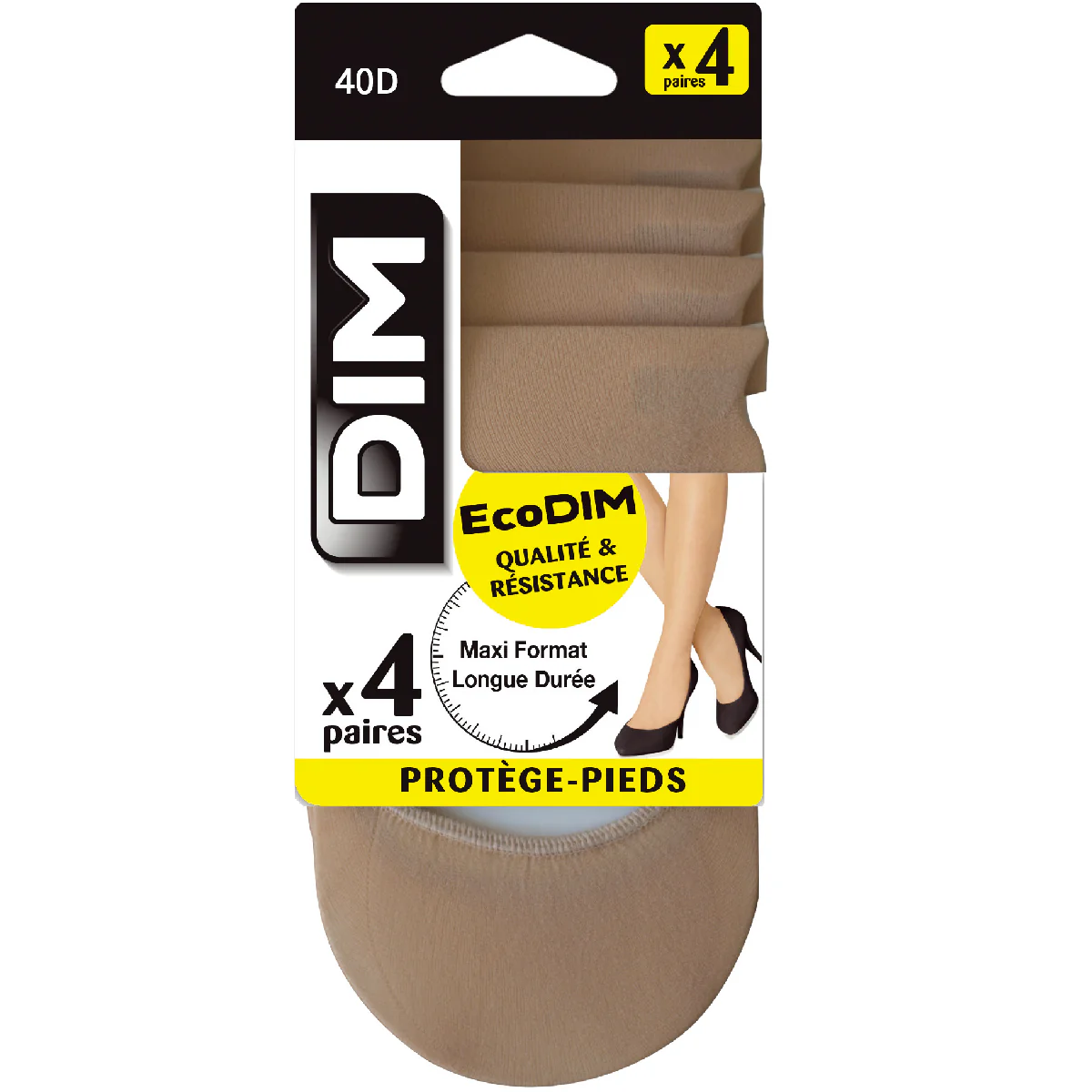 Lot de 4 protège-pieds clairs EcoDIM opaques 40D
