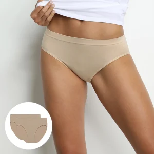 Lot de 2 culottes taille haute microfibre sans coutures New Skin Les Pockets Eco