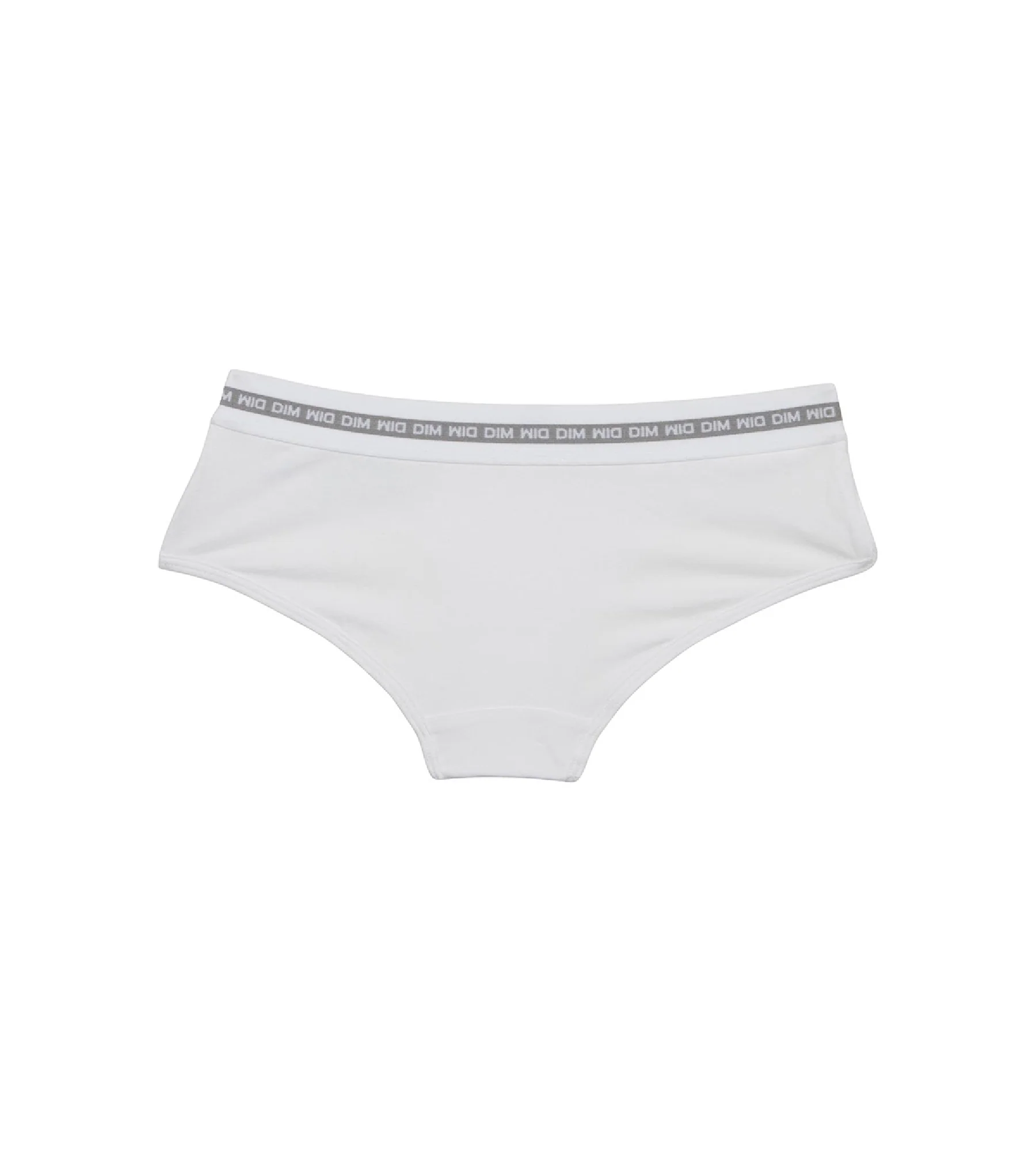 Shorty fille coton stretch Blanc avec impressions argentées Dim Sport