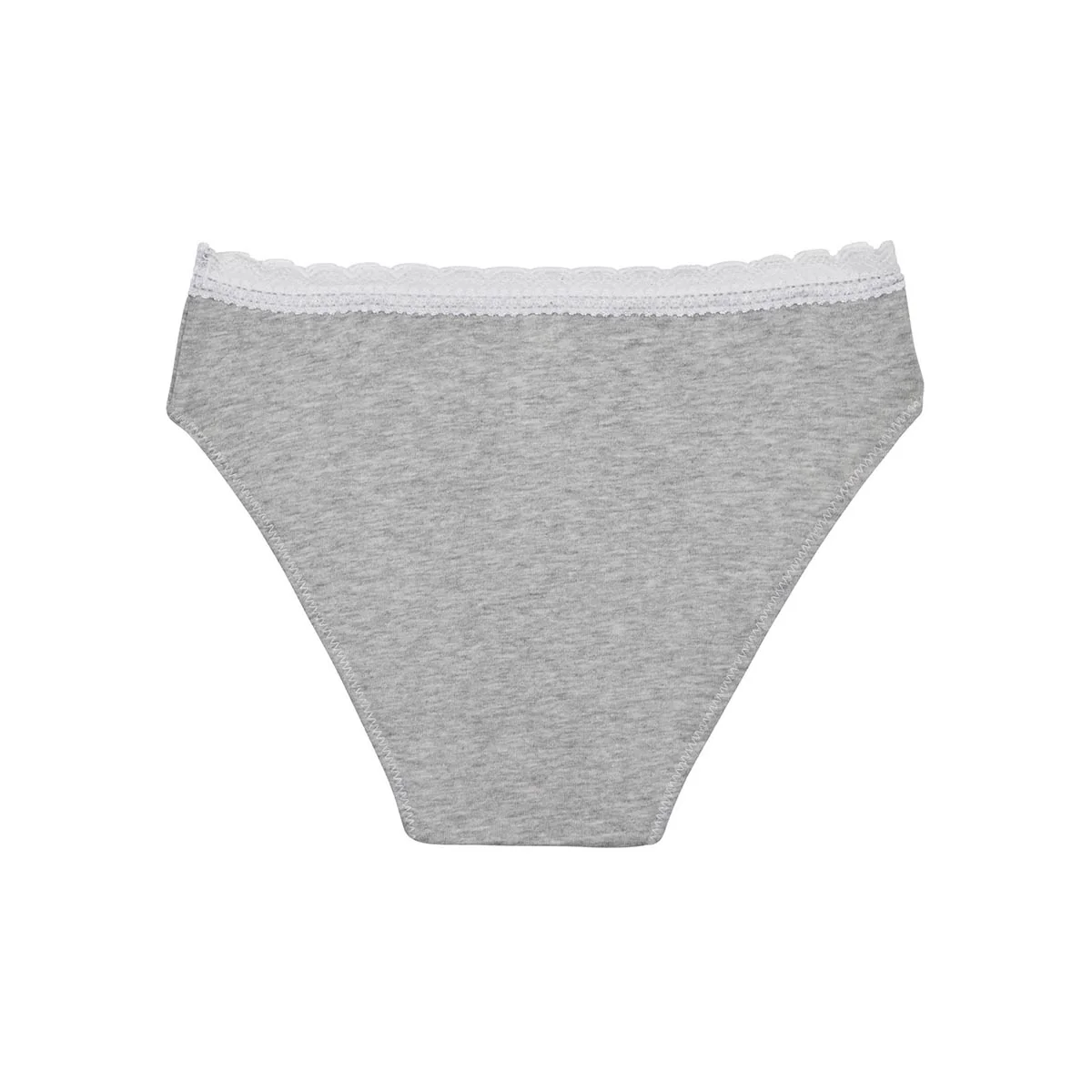 Culotte fille coton stretch à ceinture dentelle Gris Chiné Dim trendy