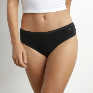 Culotte absorbante lavable en coton stretch Noir Moments Oups DIM