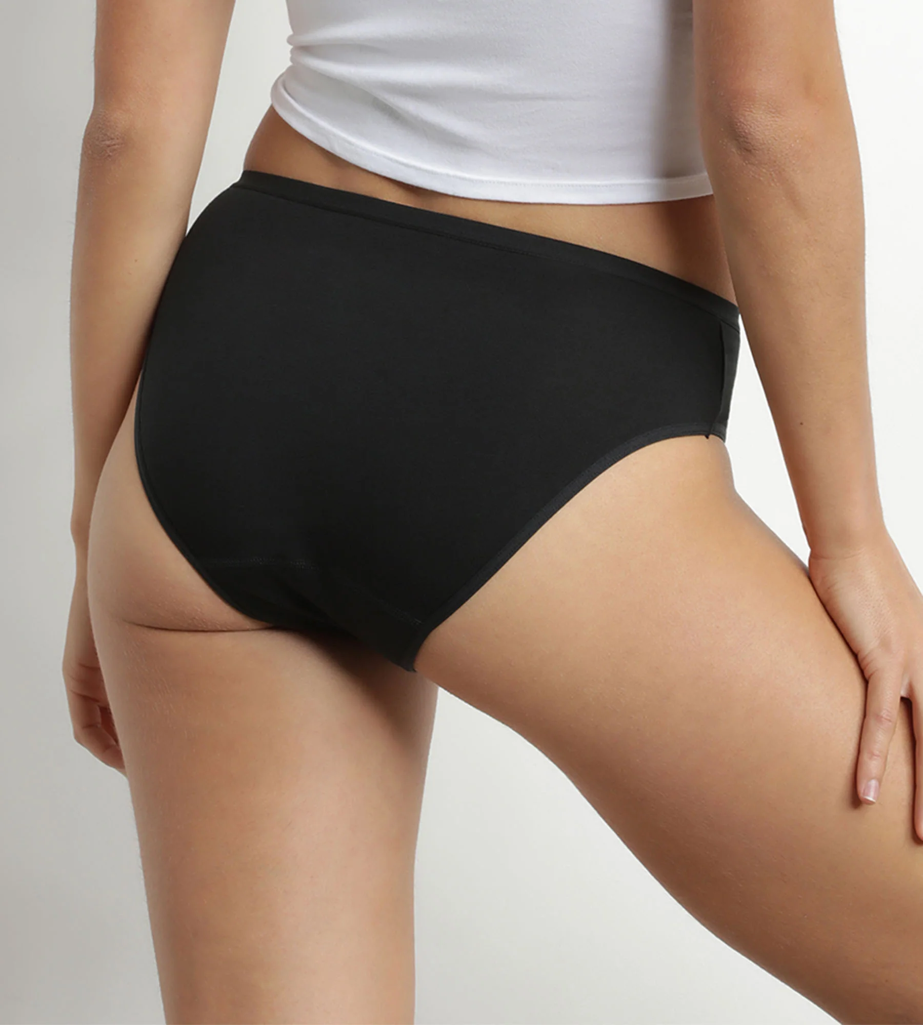 Culotte absorbante lavable en coton stretch Noir Moments Oups DIM