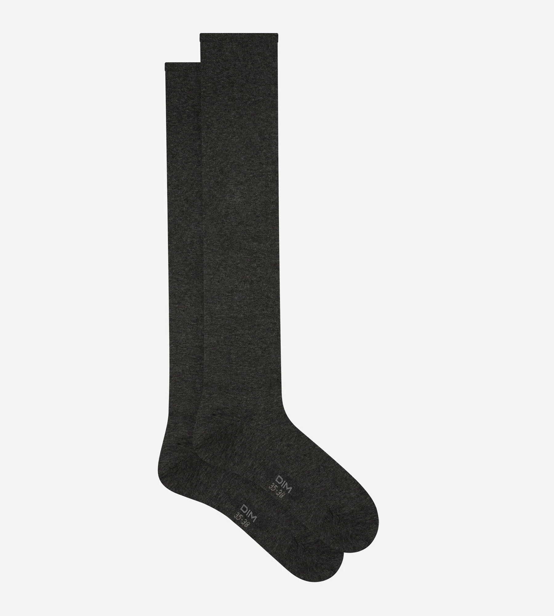 Chaussettes maxi hautes pour femme en coton Anthracite Chiné Dim