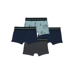 Lot de 4 boxers garçon coton stretch motif gameboy Bleu EcoDim Mode