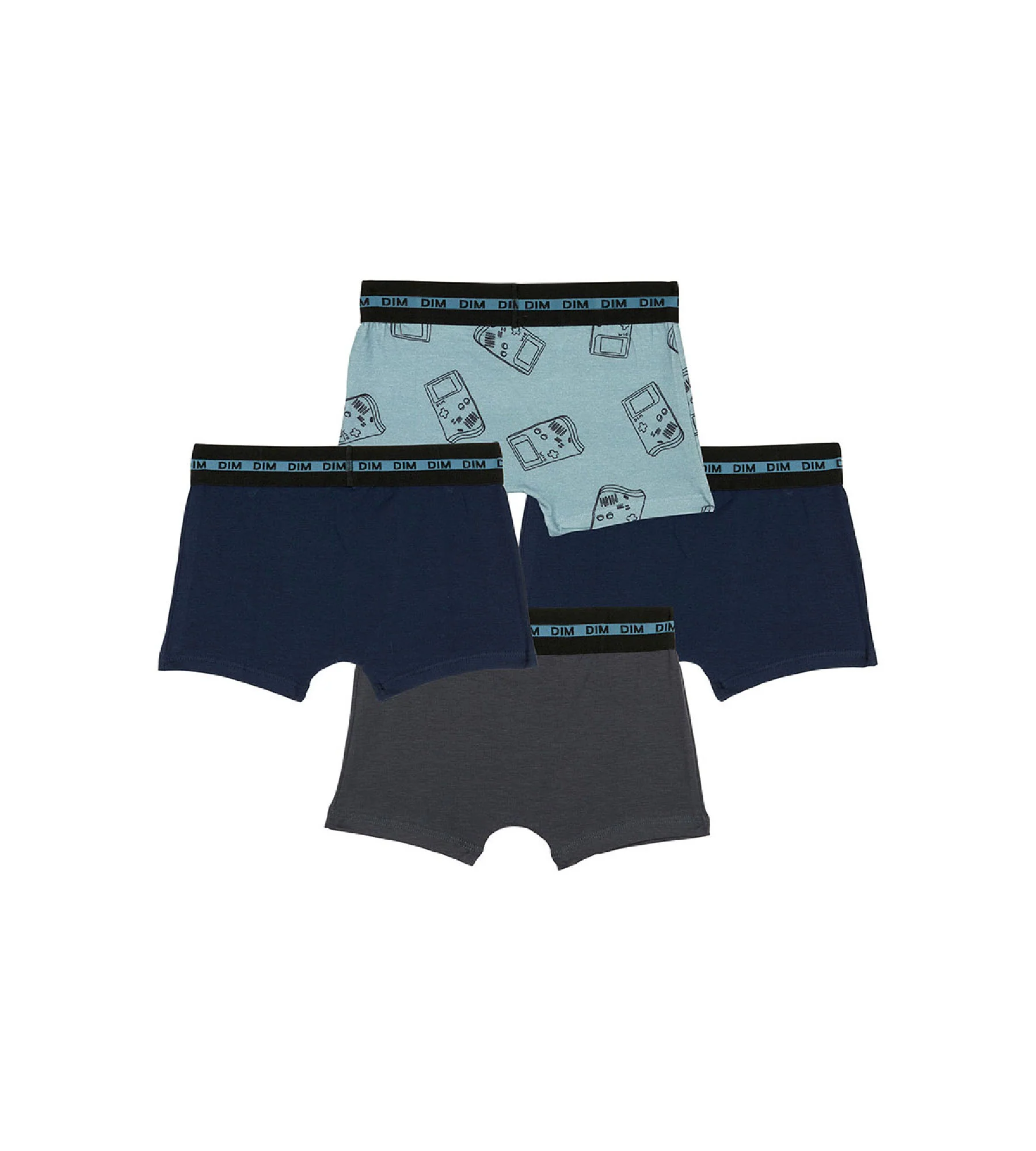 Lot de 4 boxers garçon coton stretch motif gameboy Bleu EcoDim Mode