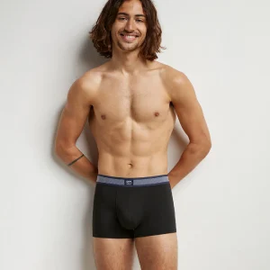 Boxer homme en coton modal à ceinture rayée Noir Dim Smart
