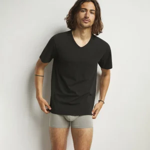 Lot de 2 Tshirts homme thermorégulateur en coton noir col V Regul Activ