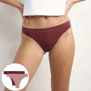 Lot de 2 tangas femme Rose et Rubis Body Touch Easy