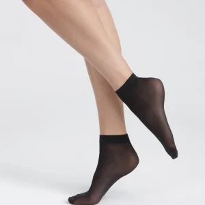 Lot de 2 paires de socquettes semi-opaques fils recyclés Noir Dim Good