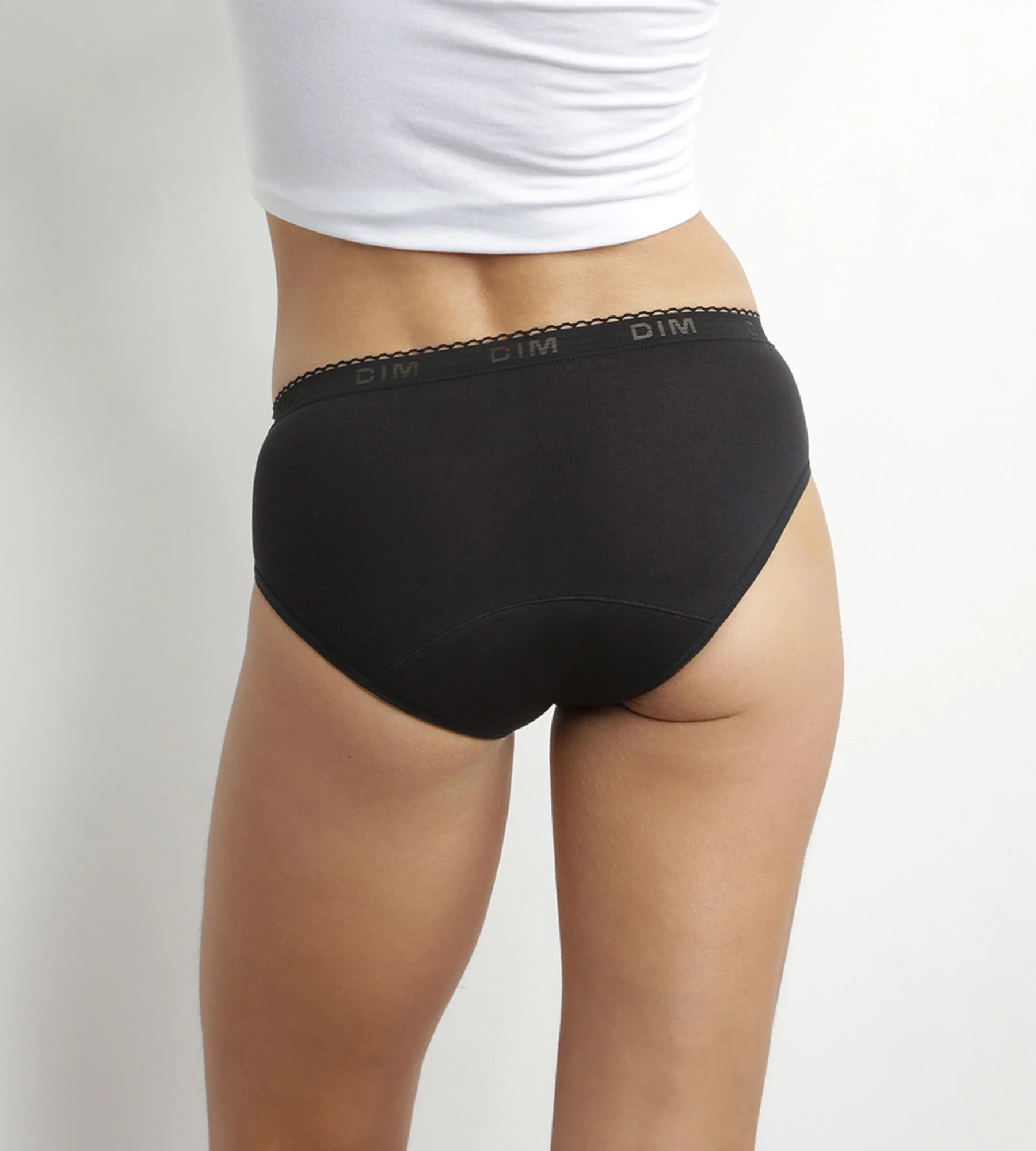 Culotte de règles lavable en coton bio Noir Flux très abondant Dim Protect