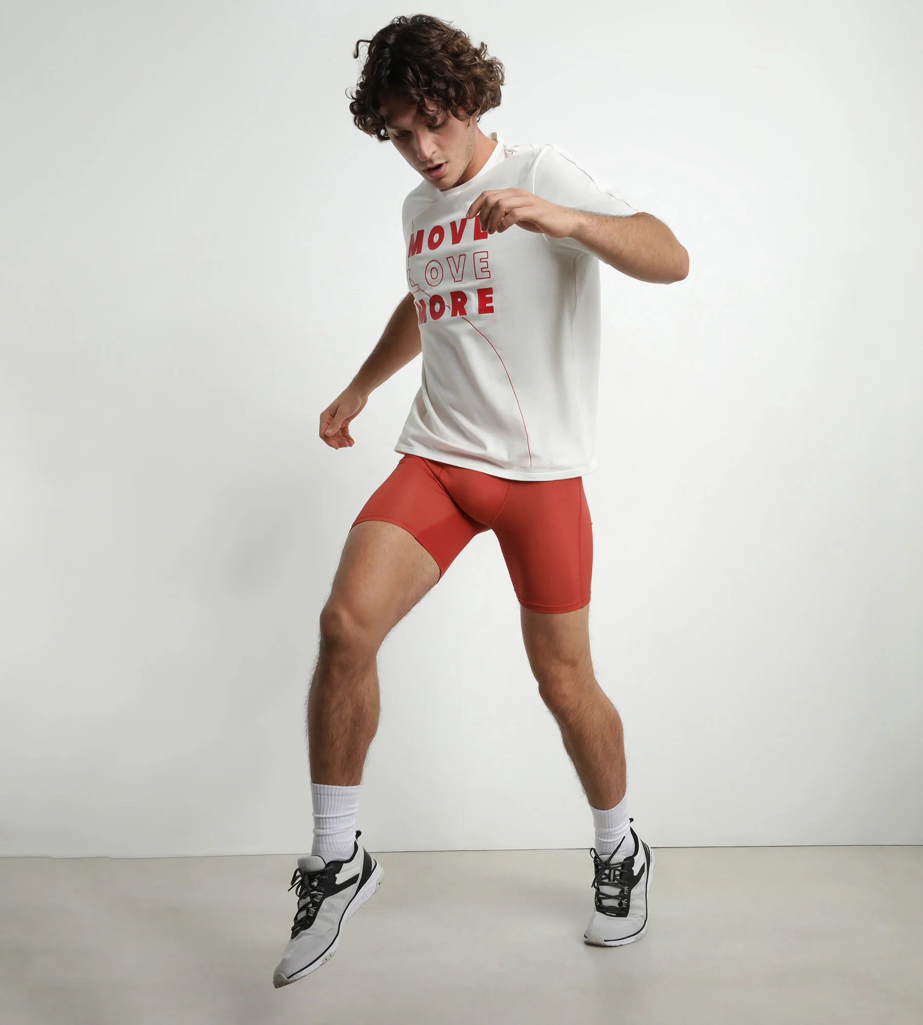 Boxer de sport long homme en microfibre et mesh Rouge Alerte Dim Move – Image 3