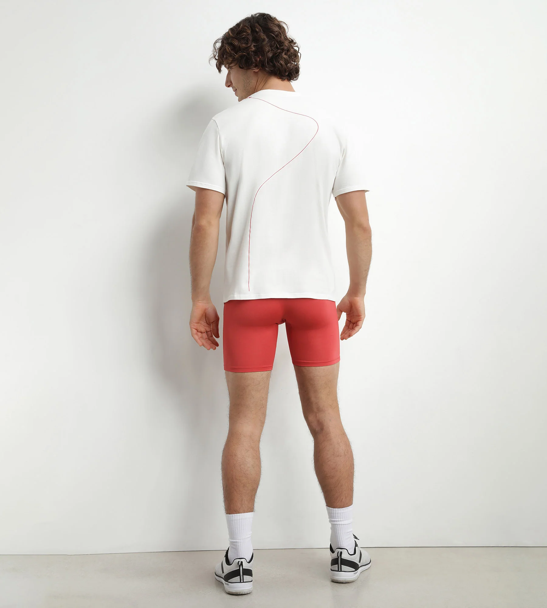 Boxer de sport long homme en microfibre et mesh Rouge Alerte Dim Move – Image 4