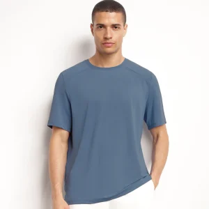 T-shirt de sport homme en matière aérée Bleu Jean Dim Move