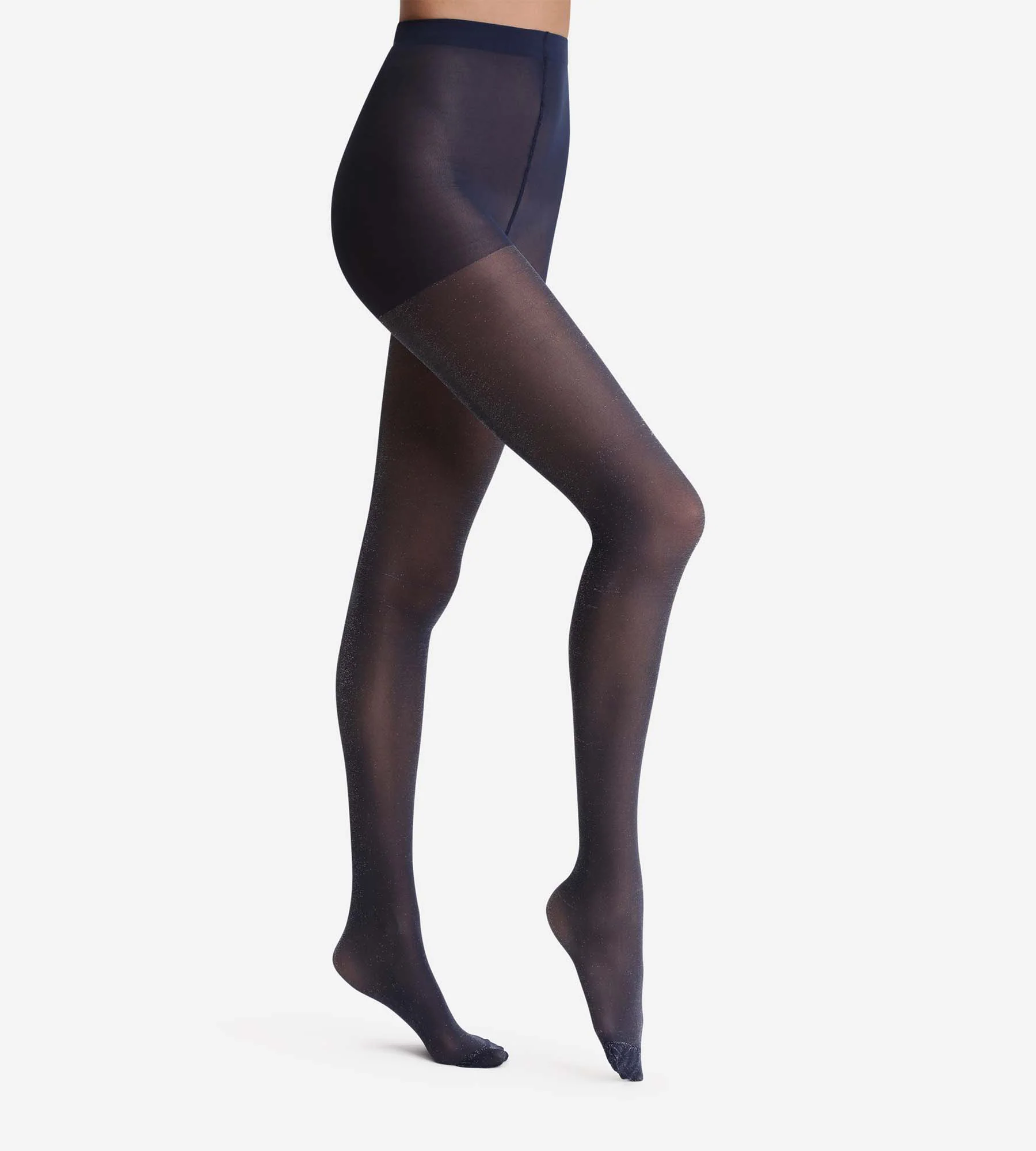 Collant semi-opaque brillant marine Dim Style