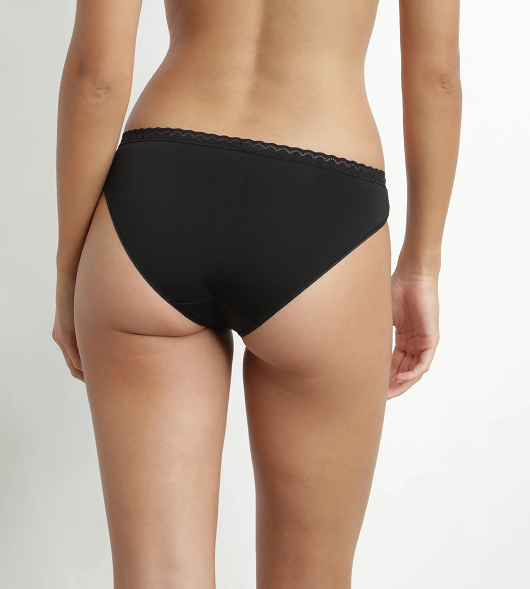 Culotte femme en microfibre et ceinture en tulle Noir Daily Micro