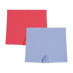Lot de 2 boxers fille microfibre Bleu Chardon et Rose Dim Sans Couture