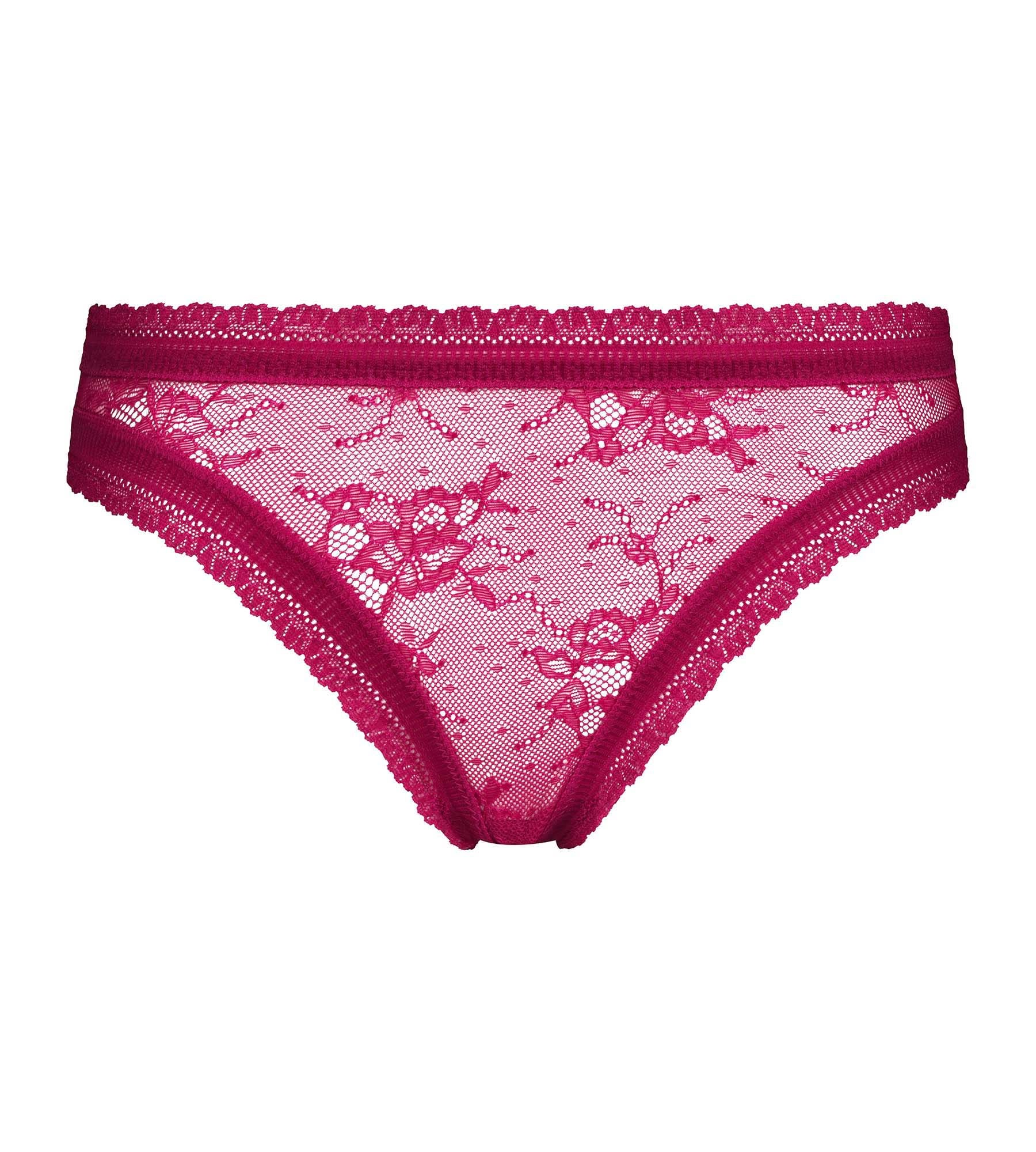 Culotte femme en dentelle florale Fuchsia Dim Romance – Image 5