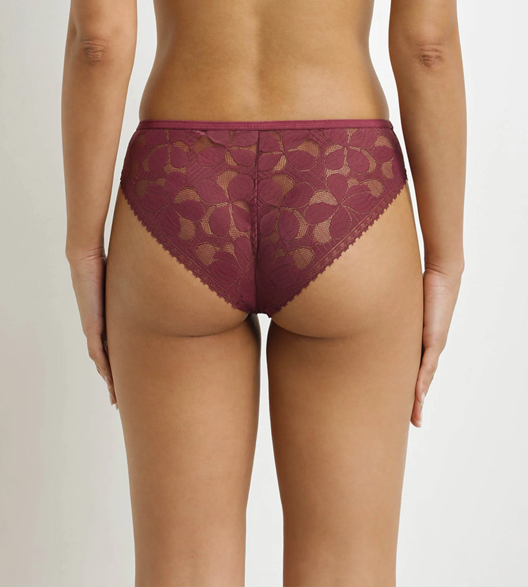 Culotte femme semi-transparente Figue Art Flowers