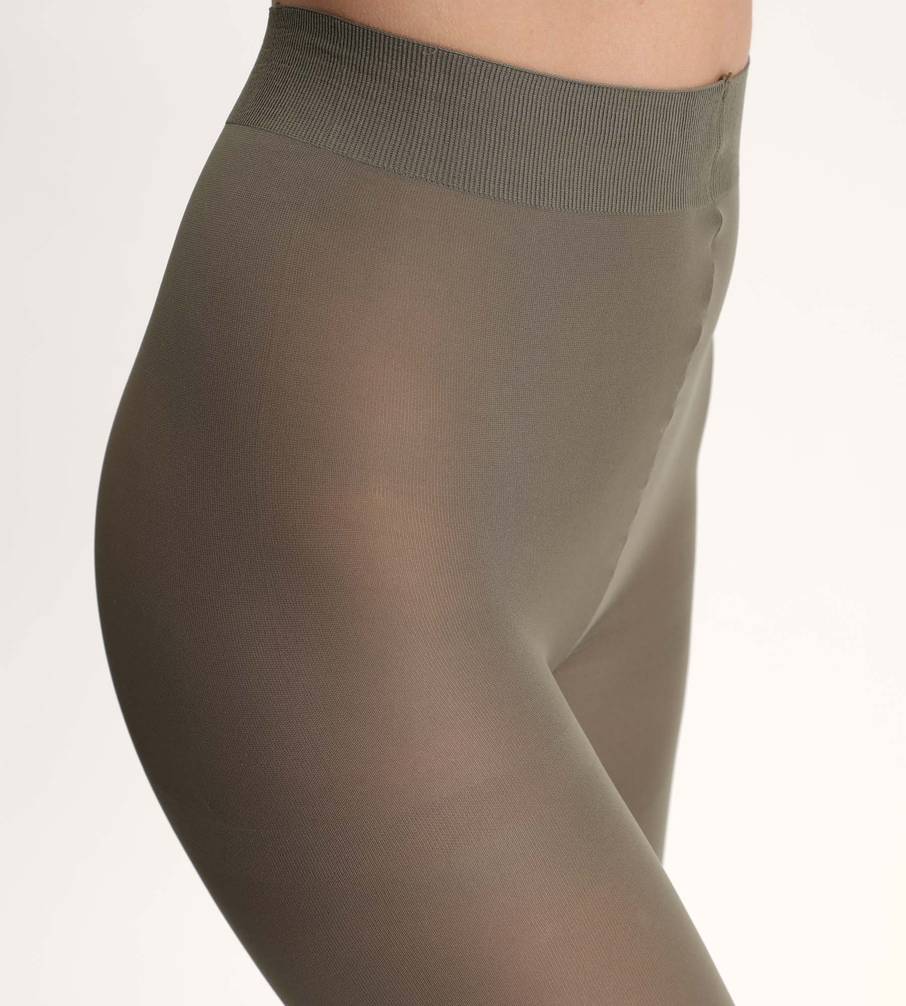 Collant opaque velouté kaki 50D Dim – Image 3