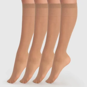 Lot de 4 mi-bas daim EcoDIM semi-opaques 28D