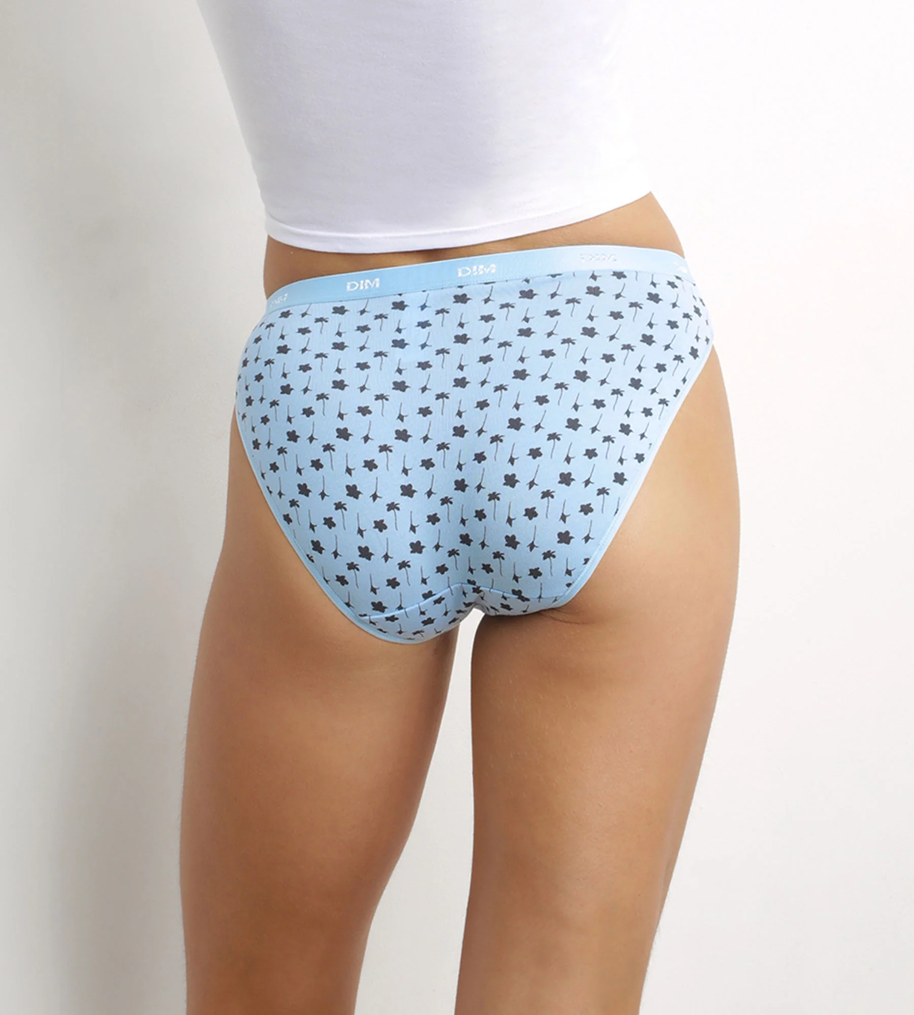 Lot de 5 slips femme en coton stretch à motif floral Bleu Les Pockets