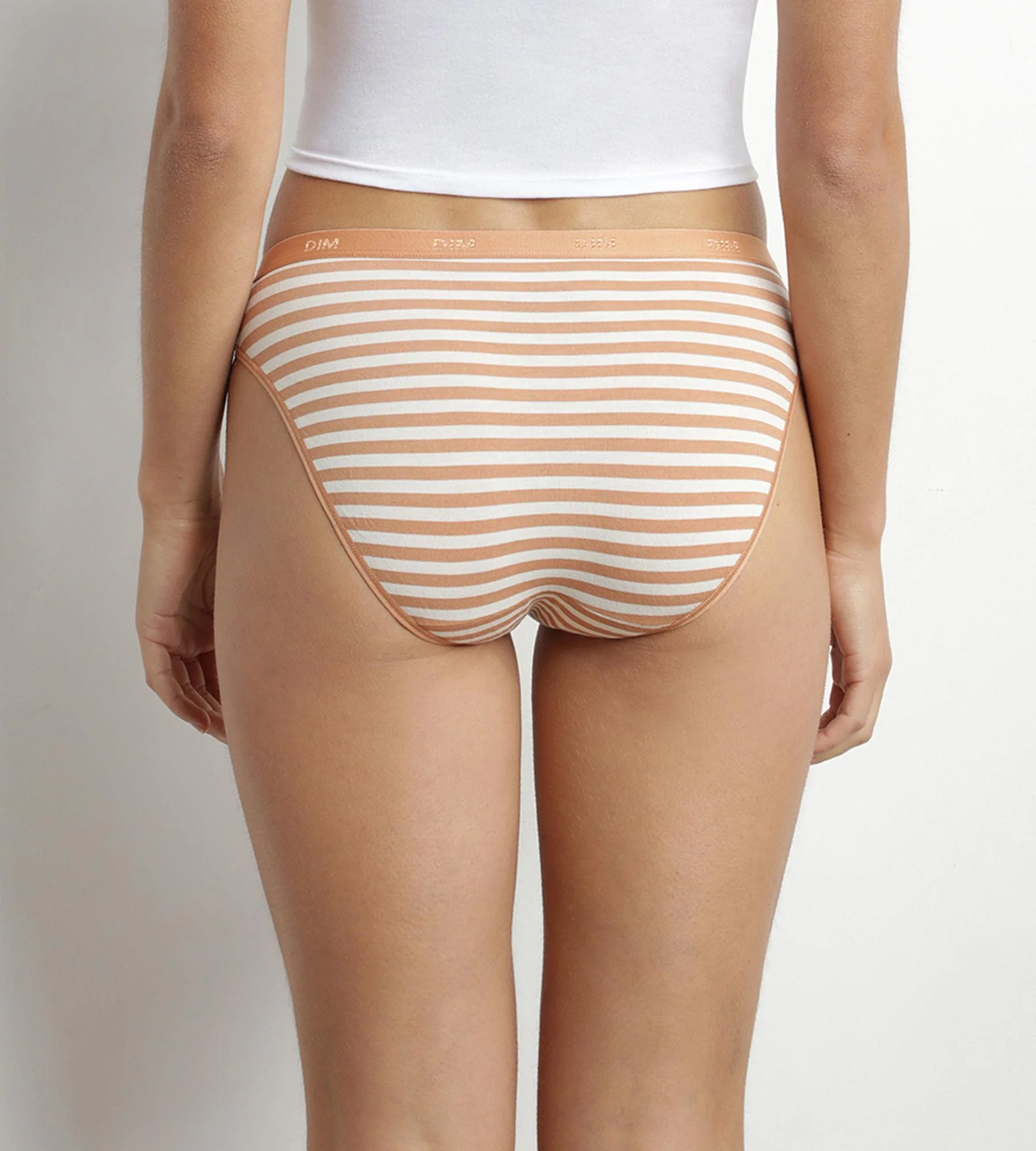 Lot de 5 slips femme en coton stretch à rayures Bleu Crème Les Pockets