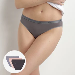 Lot de 3 slips taupe, rose et gris Les Pockets EcoDIM