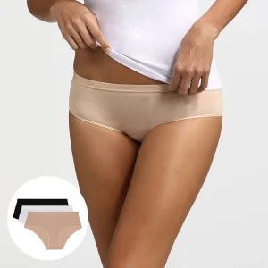 Lot de 3 Boxers blanc/peau/noir Les Pockets Coton