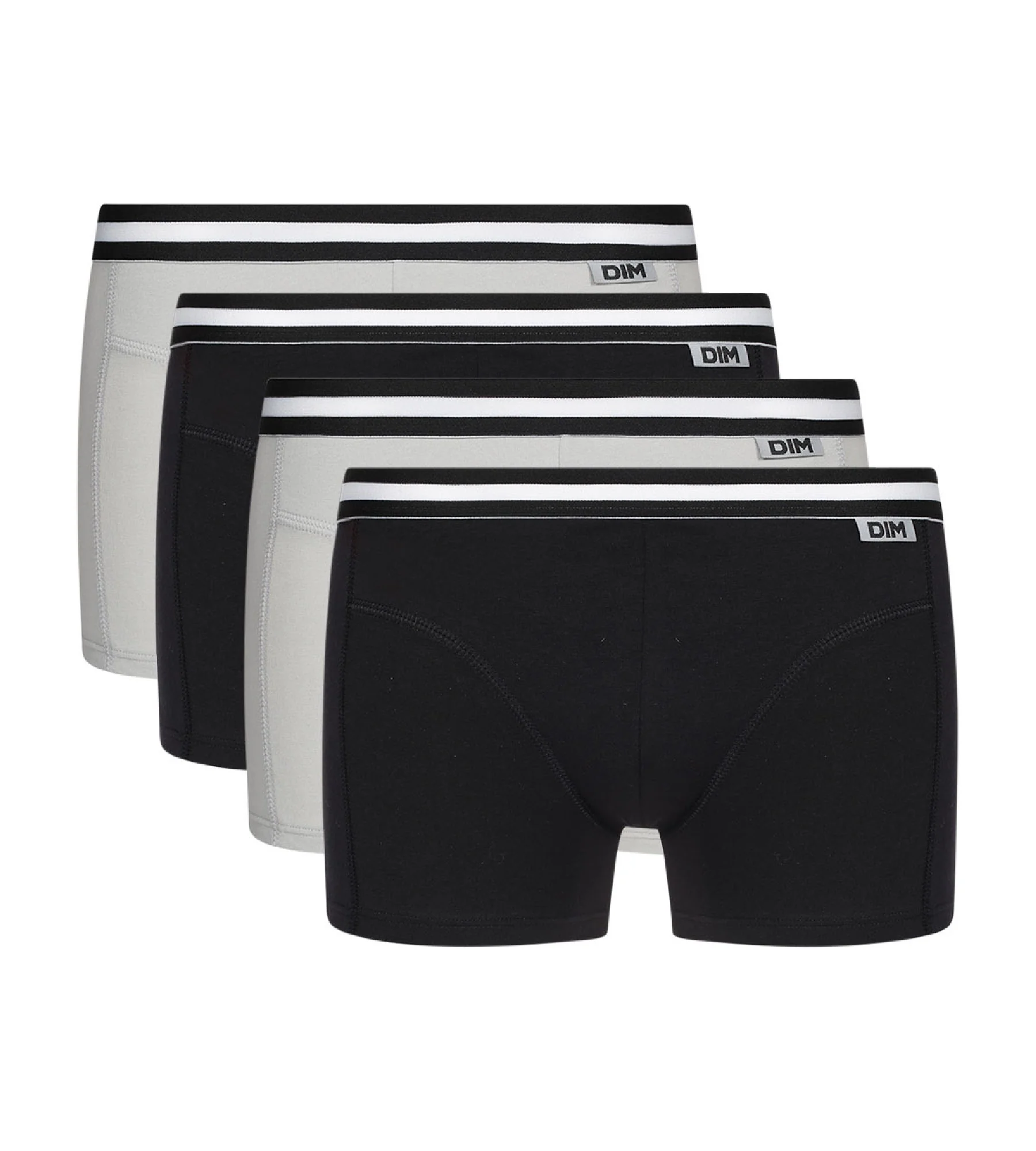 Lot de 4 boxers noirs et gris ECODIM Coton