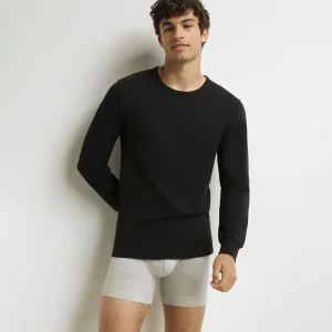 T-shirt homme en coton noir Dim Thermal