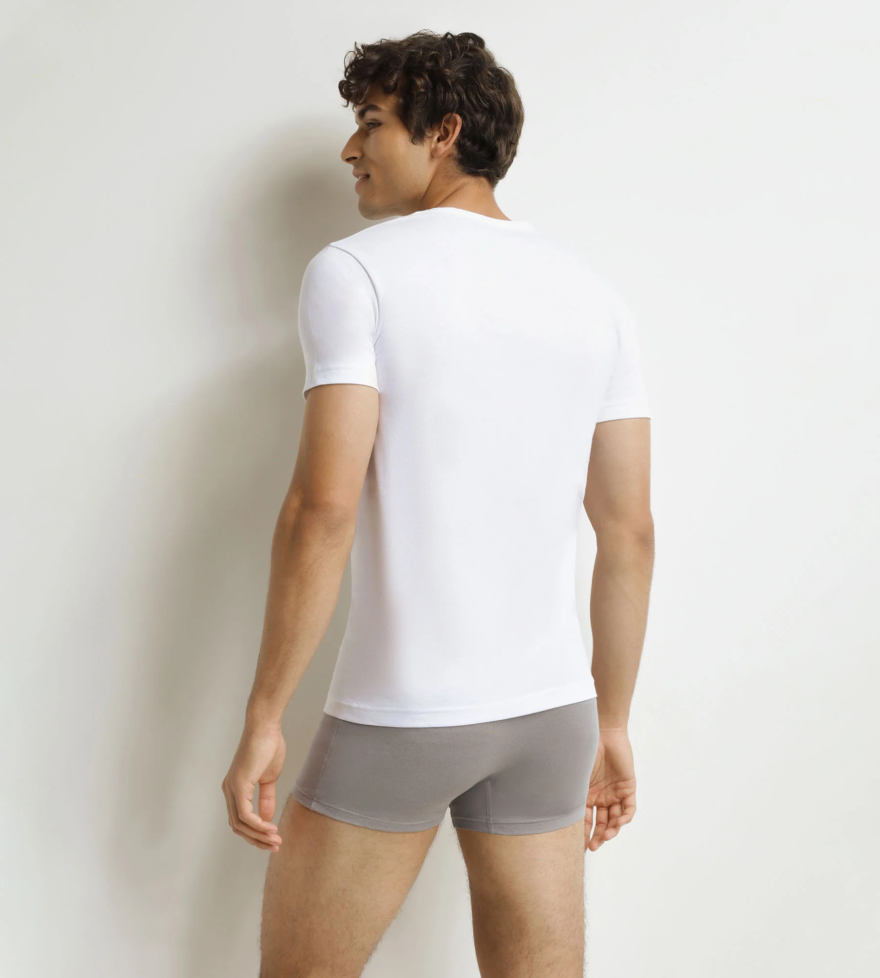 Lot de 2 t-shirts homme en coton blanc à col en V EcoDim