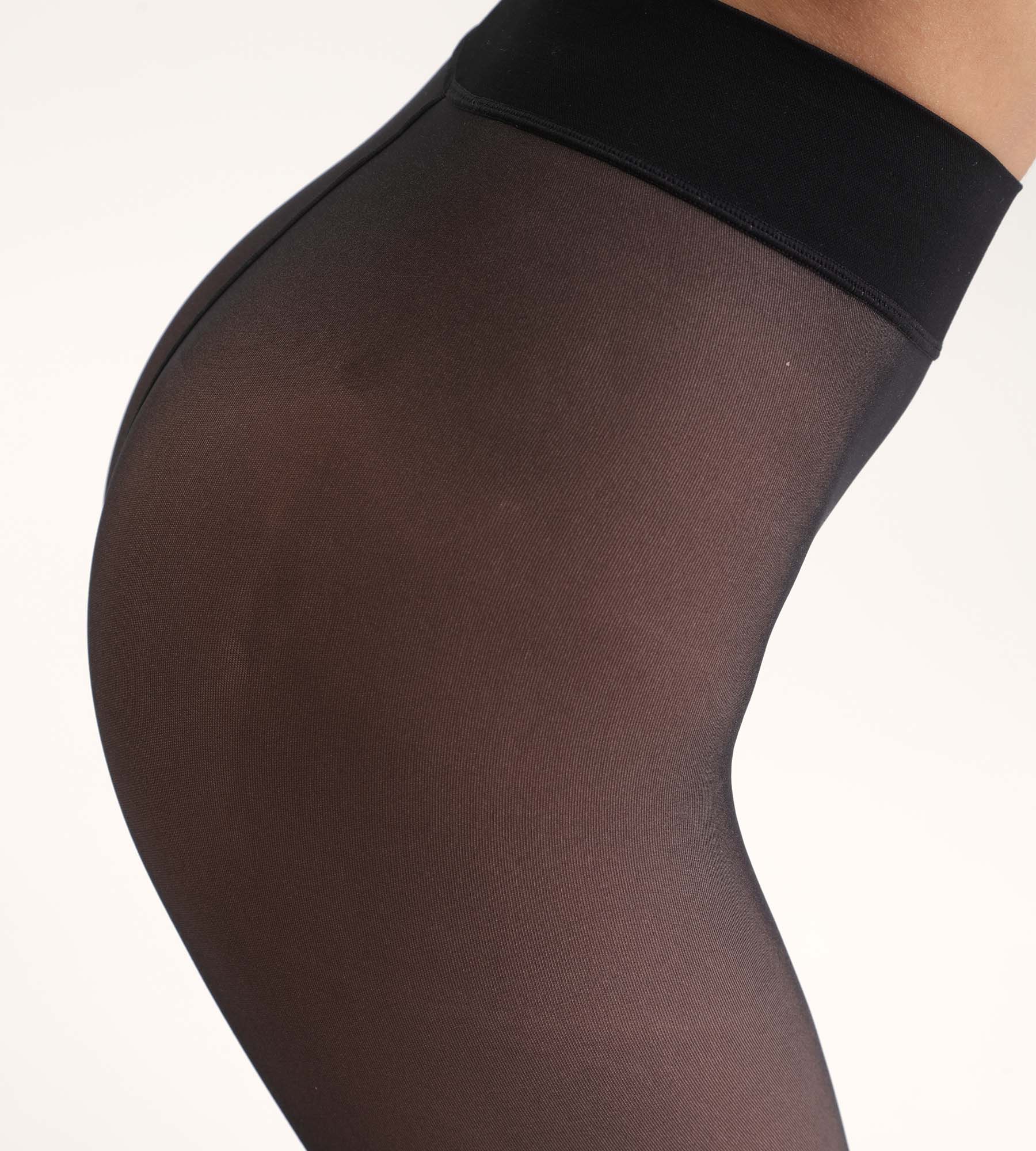 Collant chaud effet transparent Noir Thermo